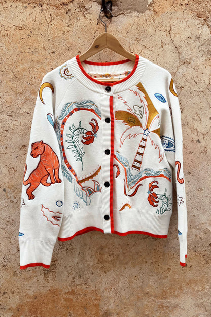 Never Fully Dressed Cream Cheryl Tigress Cardigan