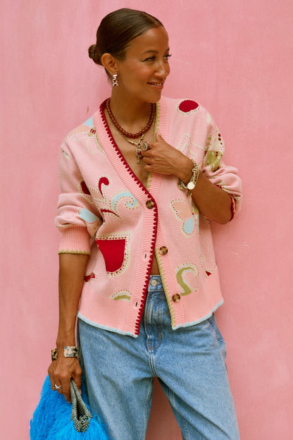 Never Fully Dressed Pink Astra Hannah Cardigan