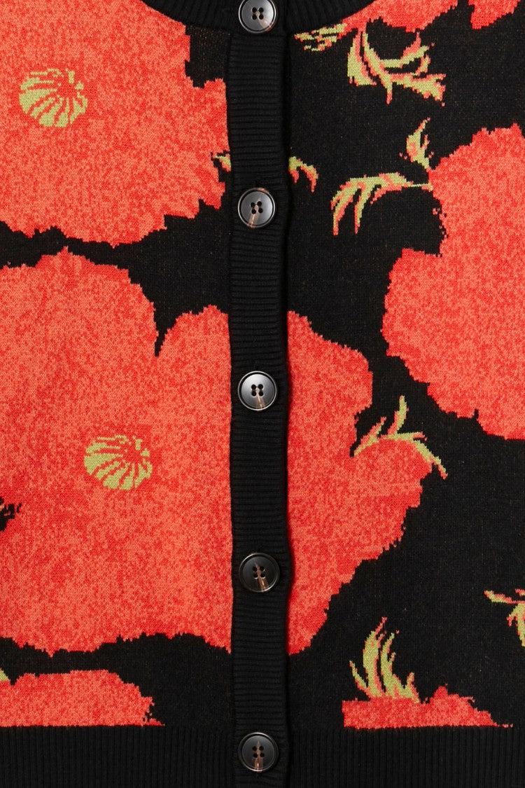 Never Fully Dressed Black Poppy Cardigan