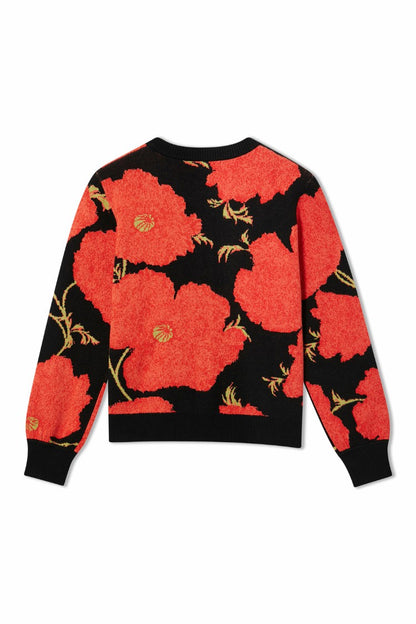 Never Fully Dressed Black Poppy Cardigan