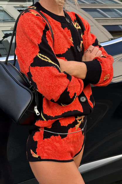 Never Fully Dressed Black Poppy Cardigan