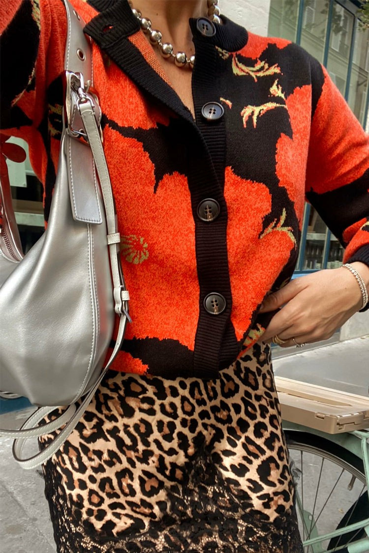Never Fully Dressed Black Poppy Cardigan