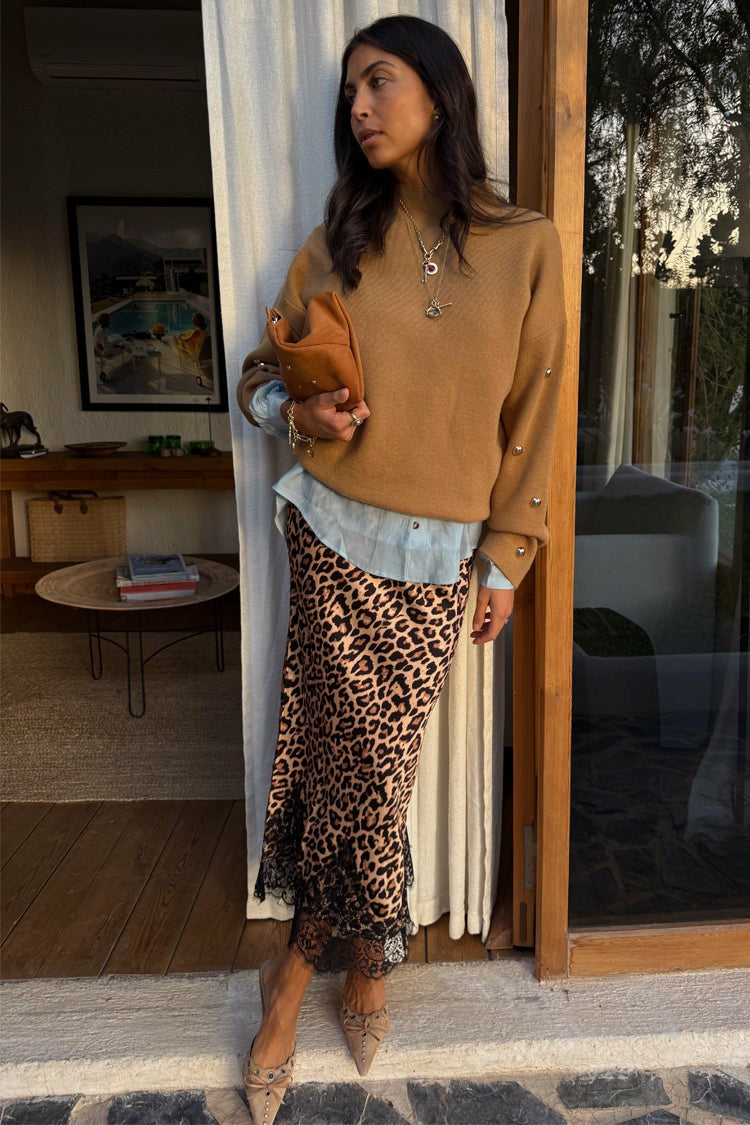 Never Fully Dressed Tan Stud Evie Knit Jumper