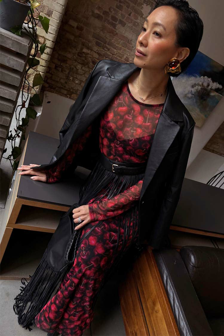 Never Fully Dressed Black Leather Blazer