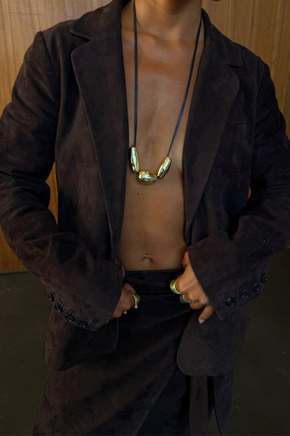 Never Fully Dressed Chocolate Suede Jacket