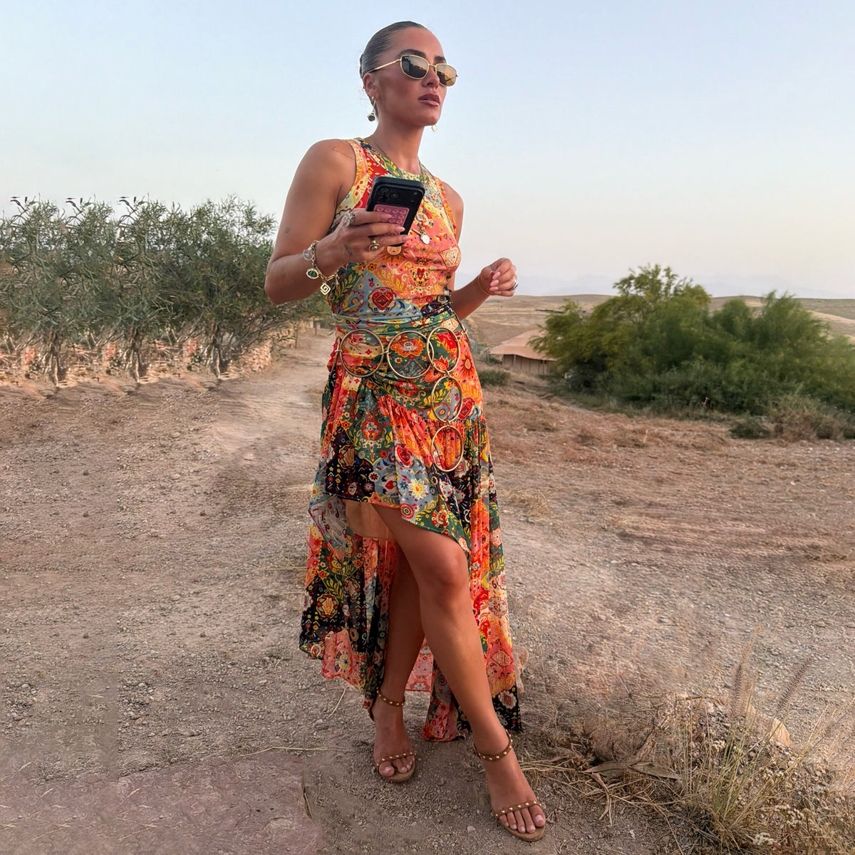 Never Fully Dressed Tapestry Asymmetrical Maxi Skirt