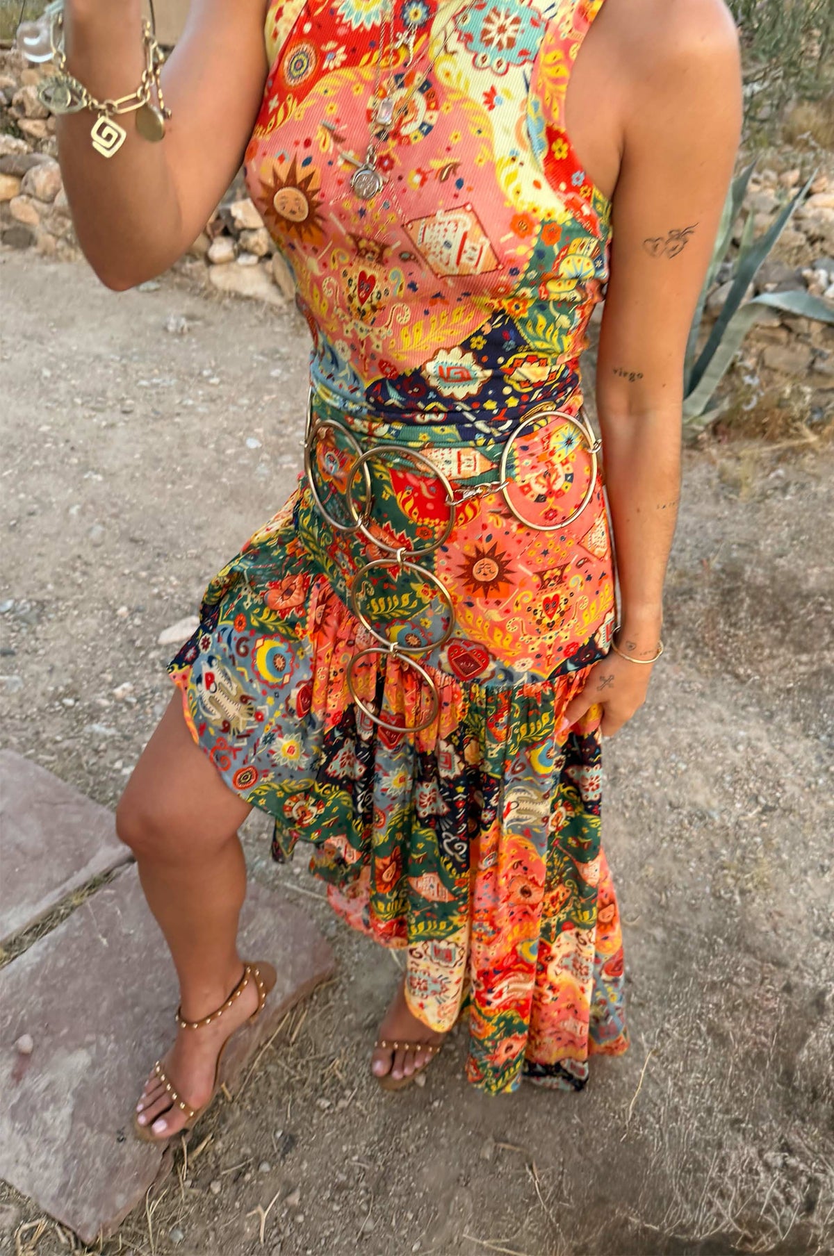 Never Fully Dressed Tapestry Asymmetrical Maxi Skirt