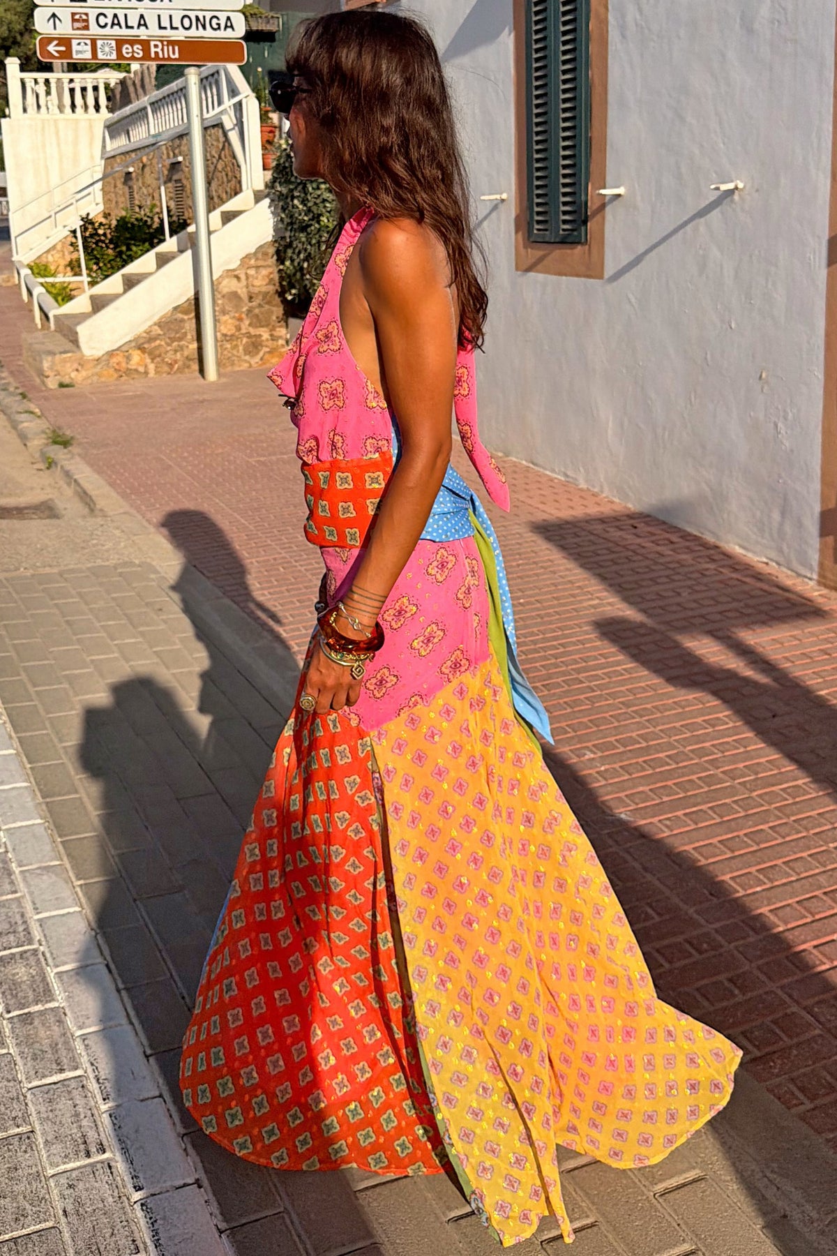 Never Fully Dressed Pink Mix Tile Maxi Skirt