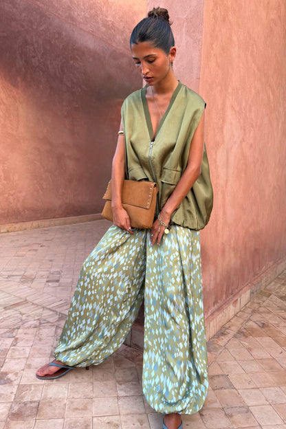 Never Fully Dressed Green Diamond Print Balloon Trouser