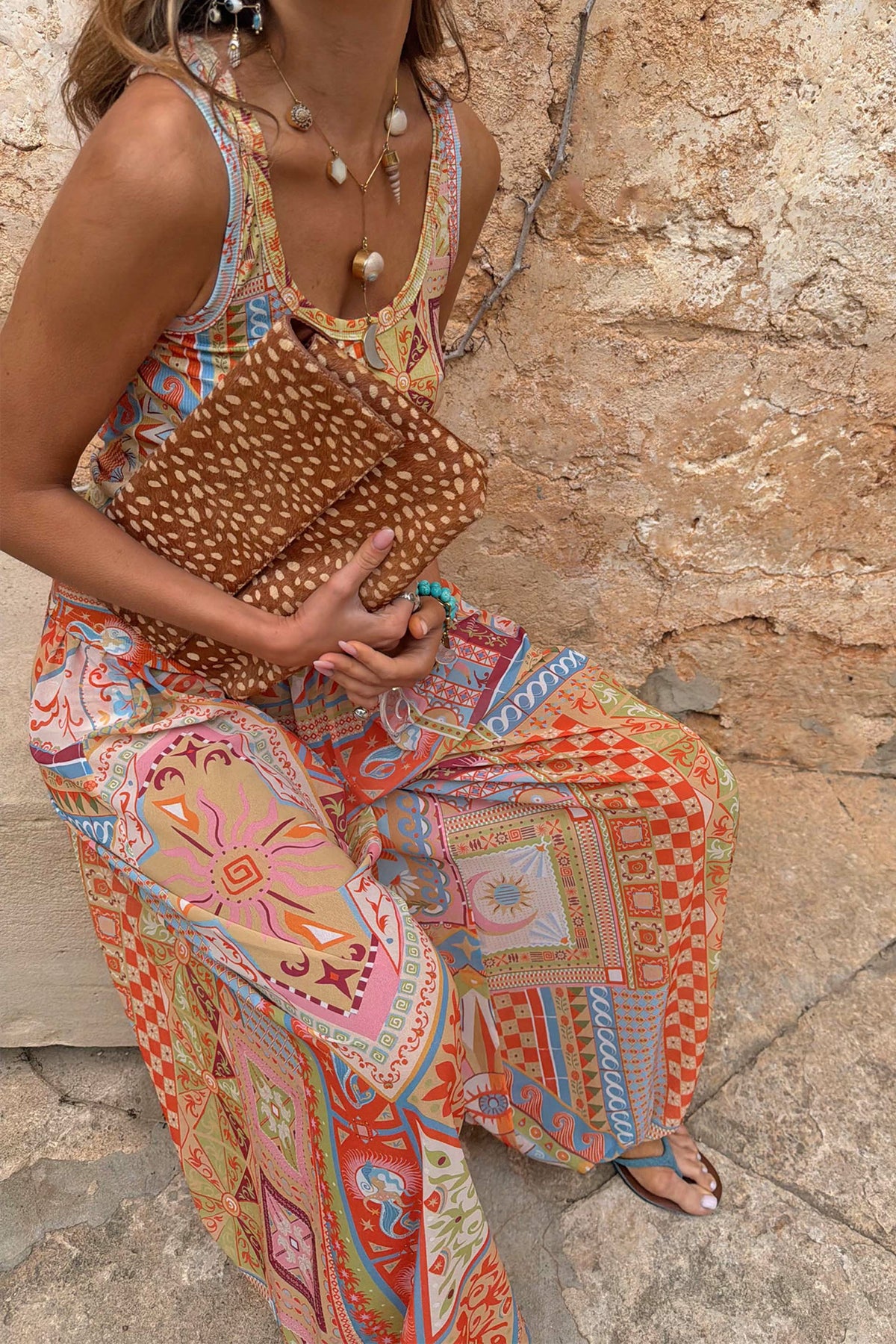 Never Fully Dressed Dolce Vita Balloon Trousers in Tile Print