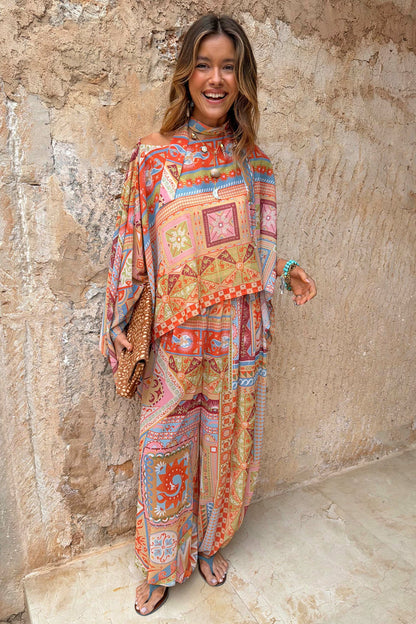 Never Fully Dressed Dolce Vita Balloon Trousers in Tile Print