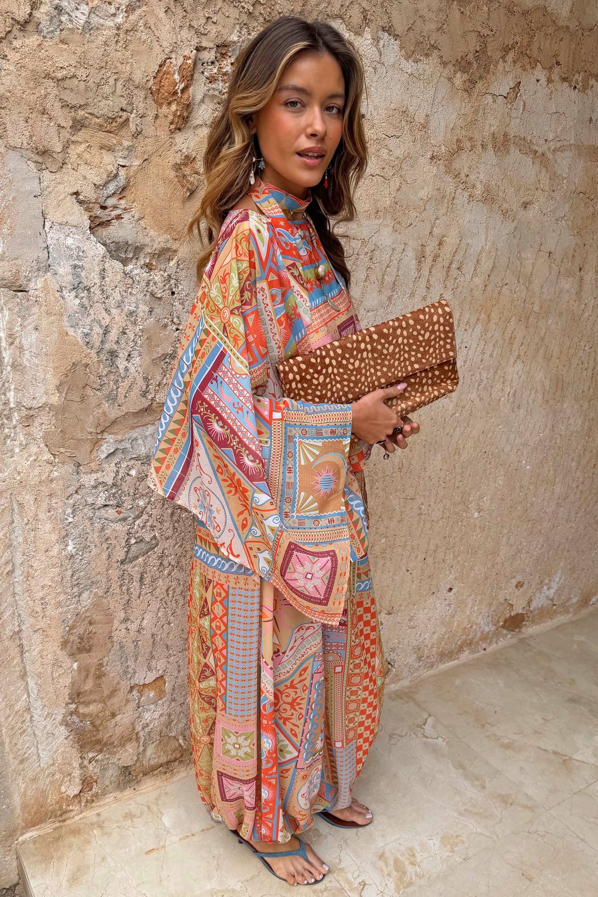 Never Fully Dressed Dolce Vita Balloon Trousers in Tile Print