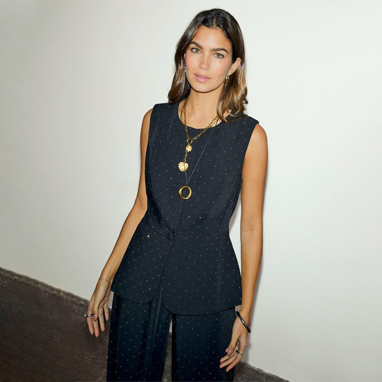 Never Fully Dressed Black Hotfix Sol Waistcoat