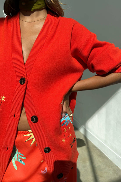 Never Fully Dressed Red Celestial Cardigan