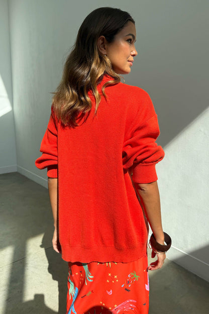 Never Fully Dressed Red Celestial Cardigan