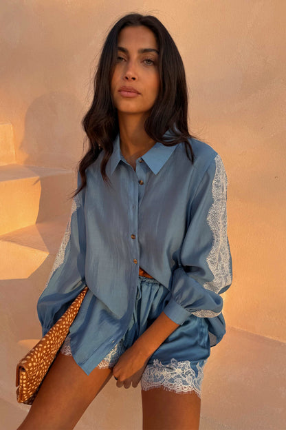 Never Fully Dressed Blue Lace Marley Shirt