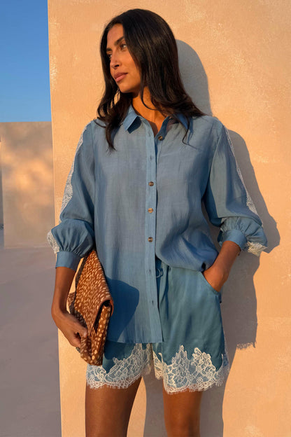 Never Fully Dressed Blue Lace Marley Shirt