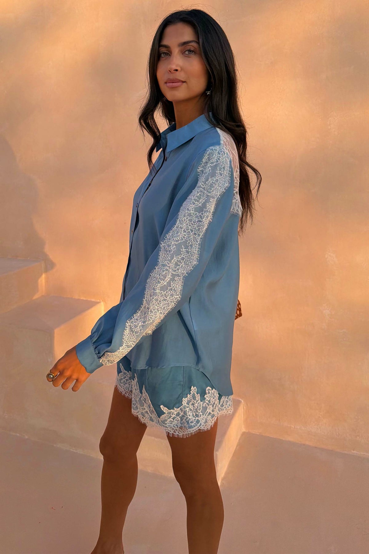 Never Fully Dressed Blue Lace Marley Shirt