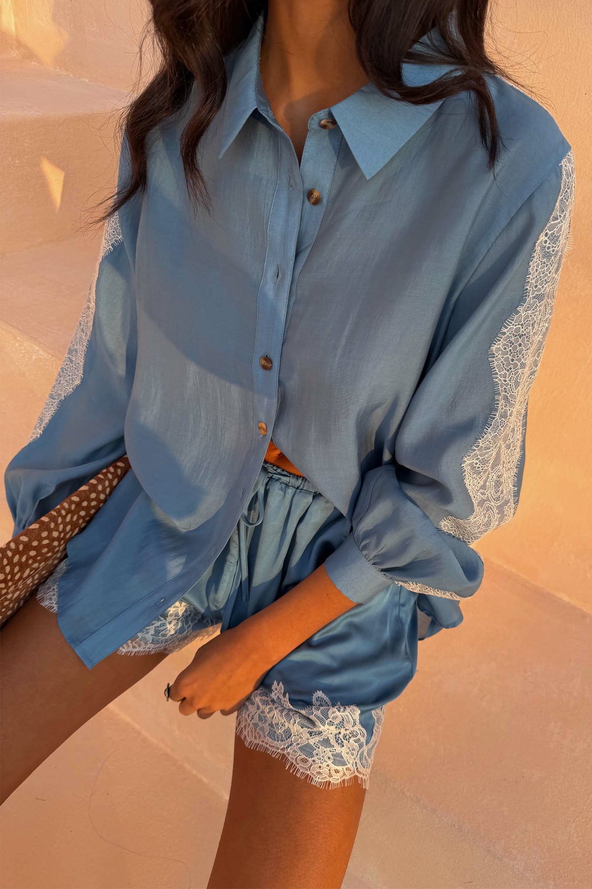 Never Fully Dressed Blue Lace Marley Shirt