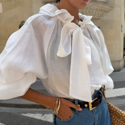 Never Fully Dressed White Ruffle Shirt