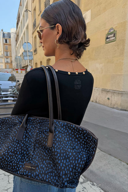 Never Fully Dressed Black Stud Long Sleeve Rib Top