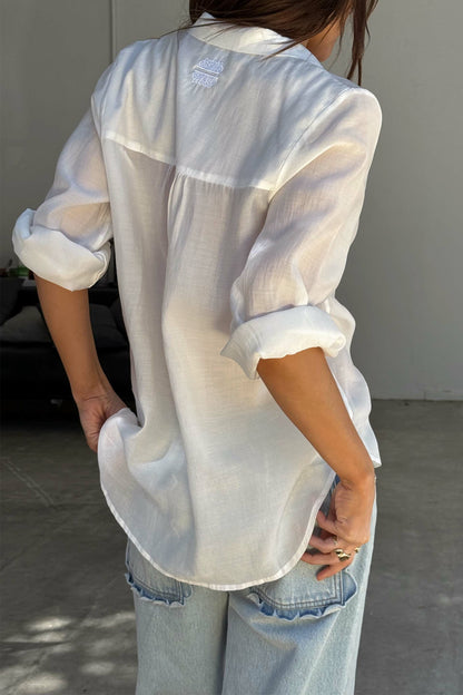 Never Fully Dressed White Miley Oversized Shirt