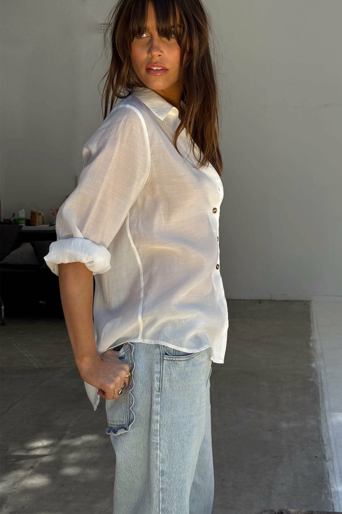 Never Fully Dressed White Miley Oversized Shirt
