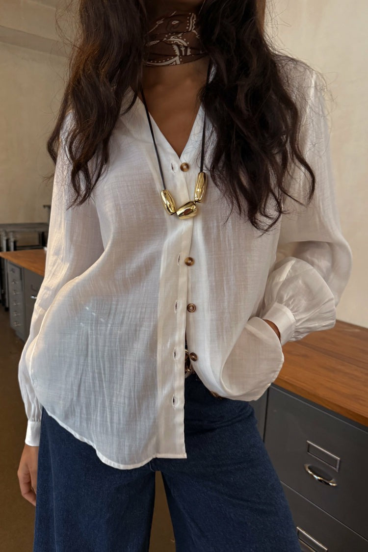 Never Fully Dressed White Miley Oversized Shirt