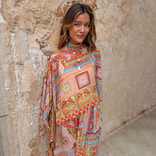 Never Fully Dressed Dolce Vita Cape Top with Detachable Scarf