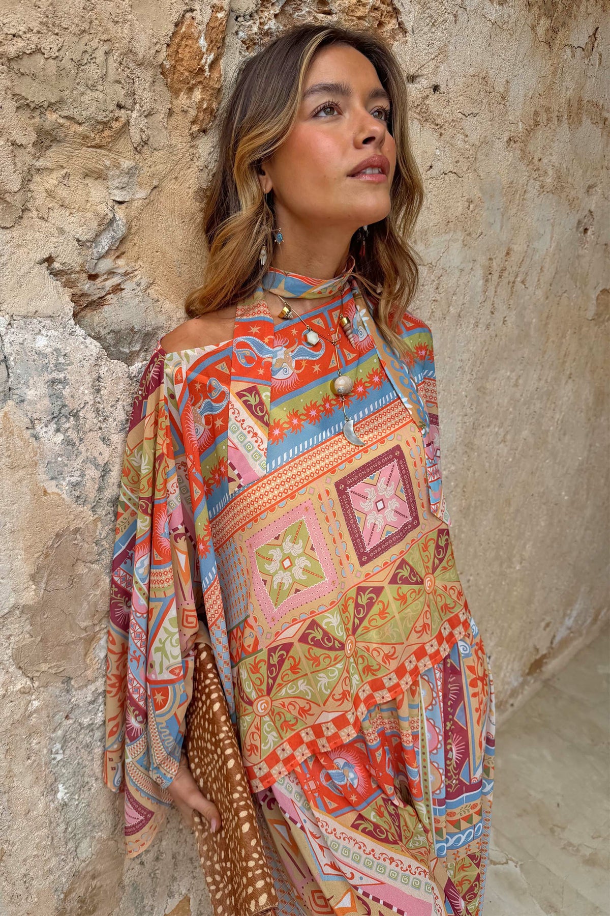 Never Fully Dressed Dolce Vita Cape Top with Detachable Scarf