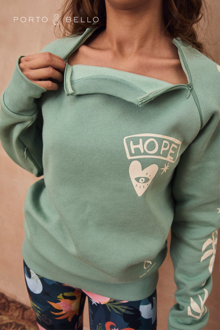 Never Fully Dressed Sage Sundazed Accessible Sweatshirt - NFD x Porto&Bello - Never Fully Dressed