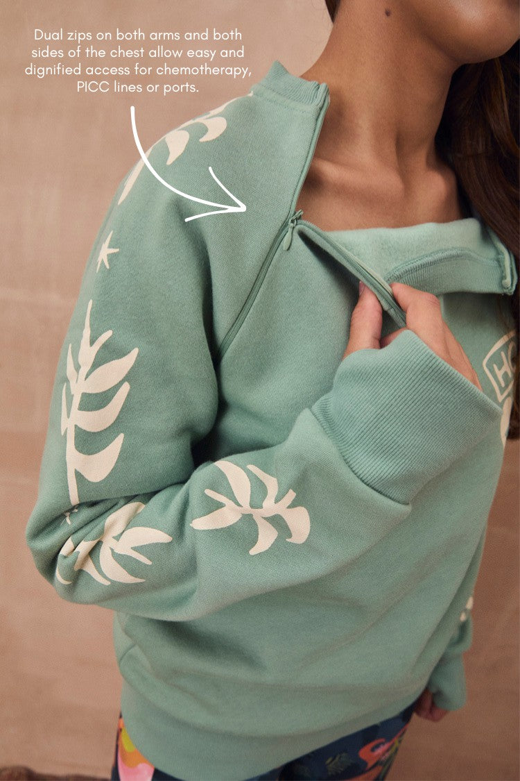 Never Fully Dressed Sage Sundazed Accessible Sweatshirt - NFD x Porto&Bello - Never Fully Dressed
