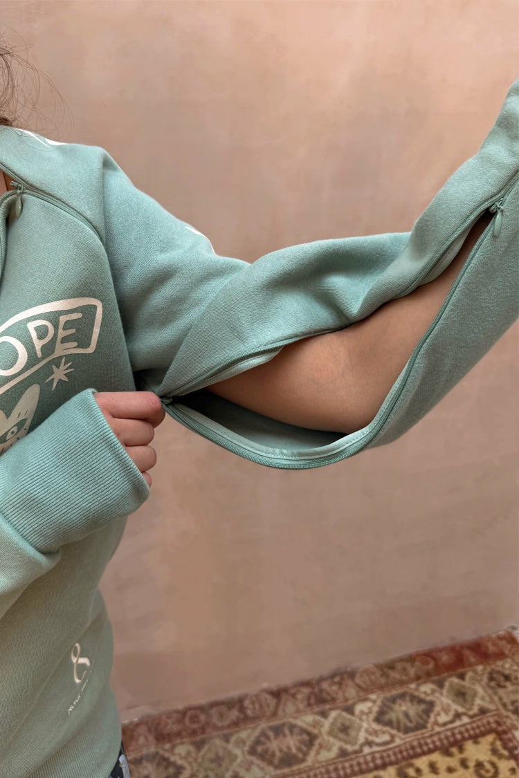 Never Fully Dressed Sage Sundazed Accessible Sweatshirt - NFD x Porto&Bello - Never Fully Dressed