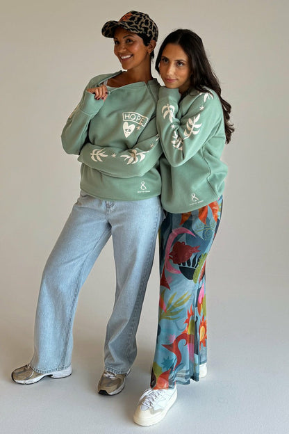 Never Fully Dressed Sage Sundazed Accessible Sweatshirt - NFD x Porto&Bello - Never Fully Dressed