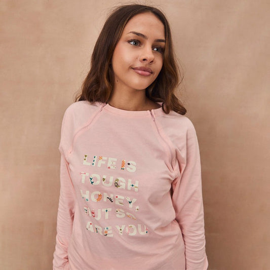 Never Fully Dressed Pink Life is Tough Long Sleeve Tee - Future Dreams - Never Fully Dressed