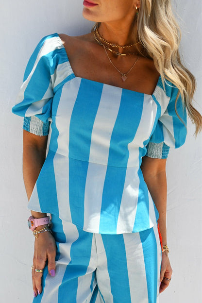 Never Fully Dressed Blue Stripe Kiki Top