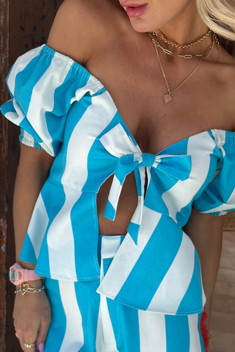 Never Fully Dressed Blue Stripe Kiki Top