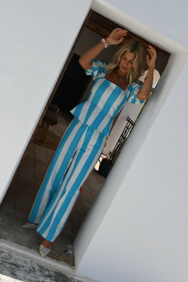 Never Fully Dressed Blue Stripe Kiki Top