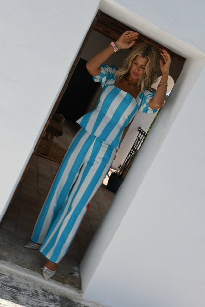 Never Fully Dressed Blue Stripe Kiki Top