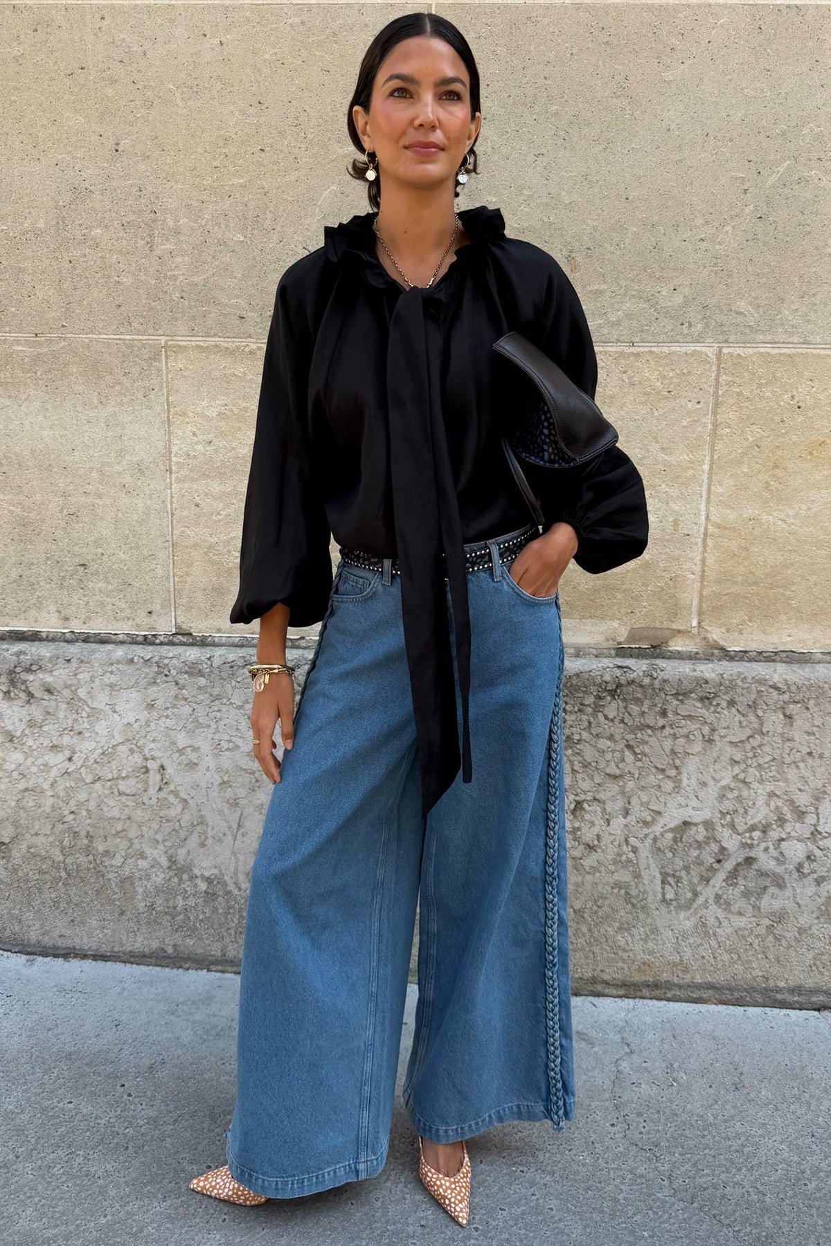 Never Fully Dressed Black Ruffle Shirt