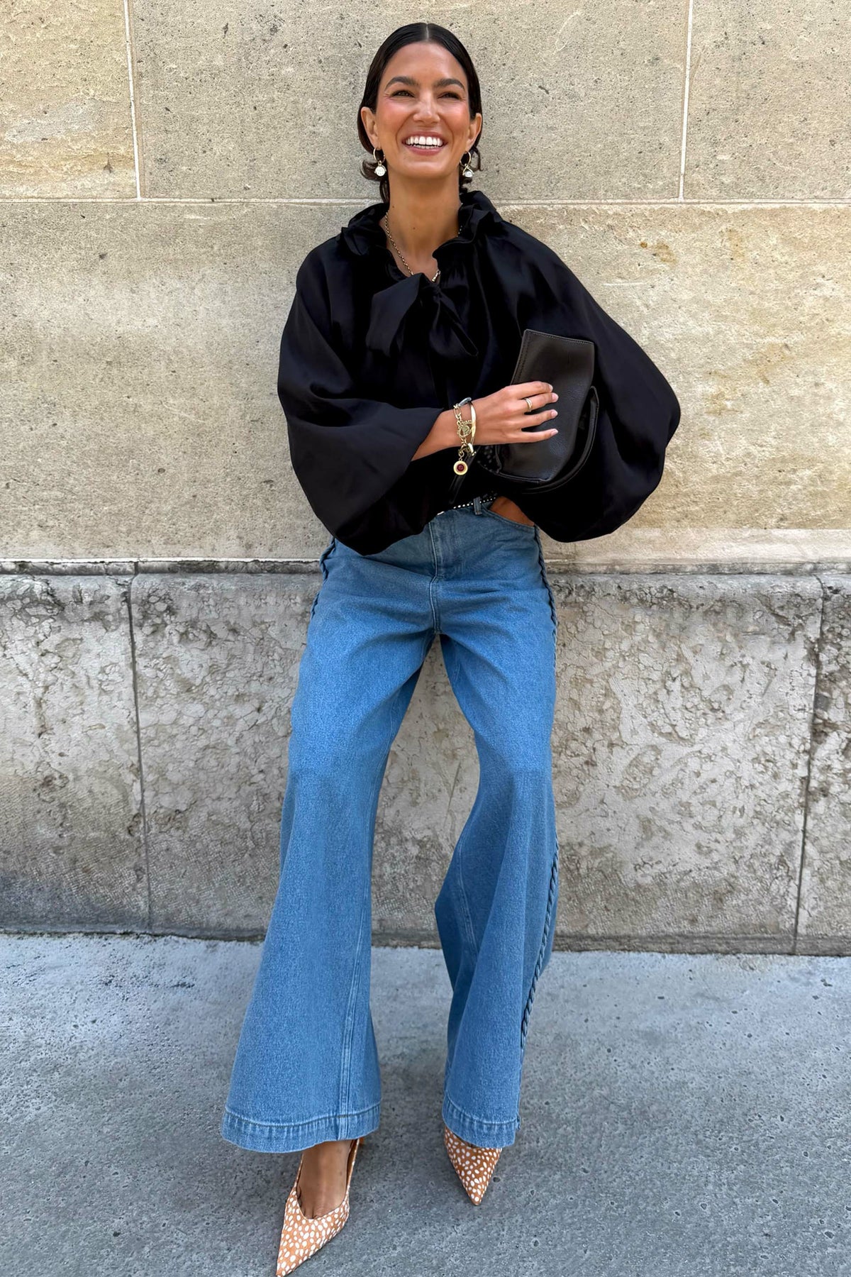 Never Fully Dressed Black Ruffle Shirt