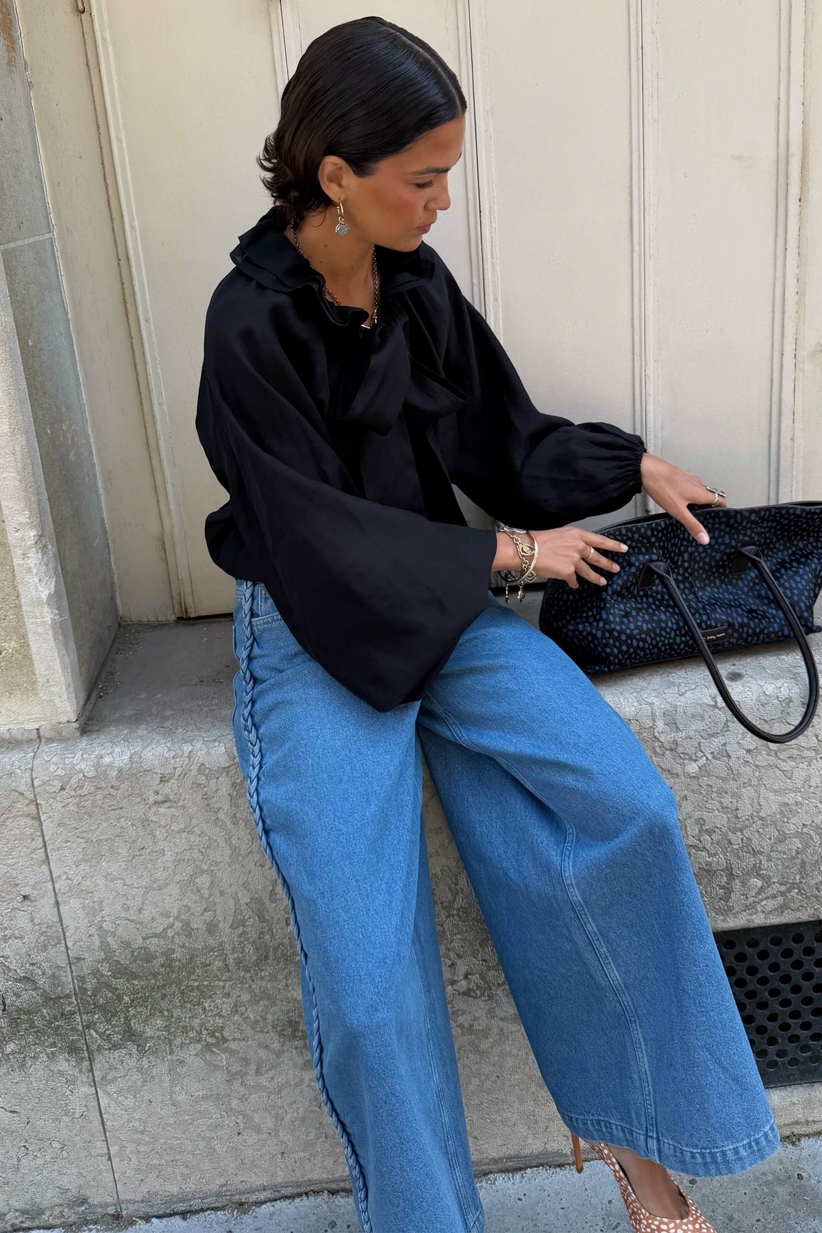 Never Fully Dressed Black Ruffle Shirt