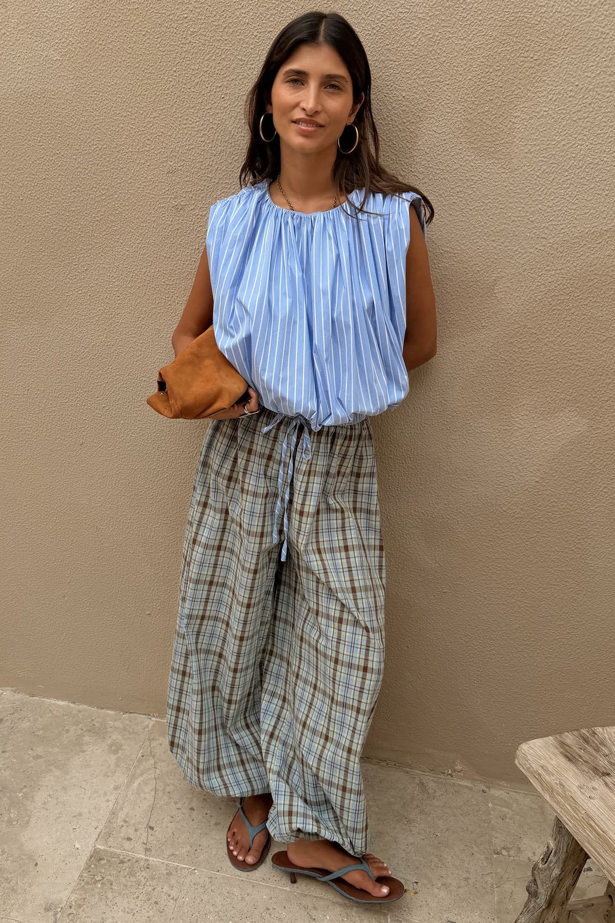 Never Fully Dressed Blue Stripe Bubble Top