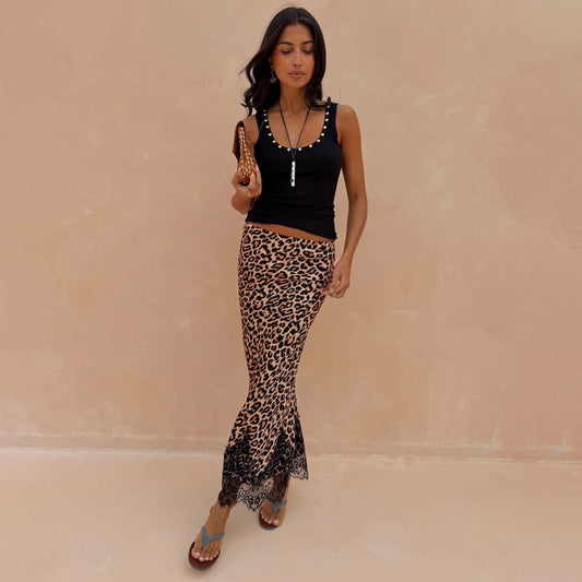 Never Fully Dressed Leopard Midi Maeva Skirt - Never Fully Dressed