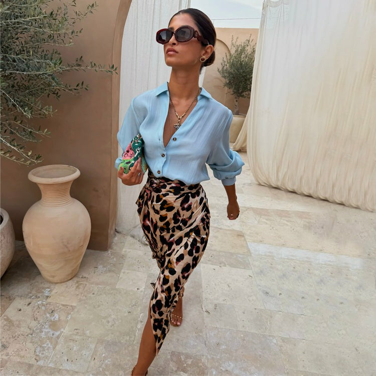 Never Fully Dressed Brown Leopard Jaspre Skirt