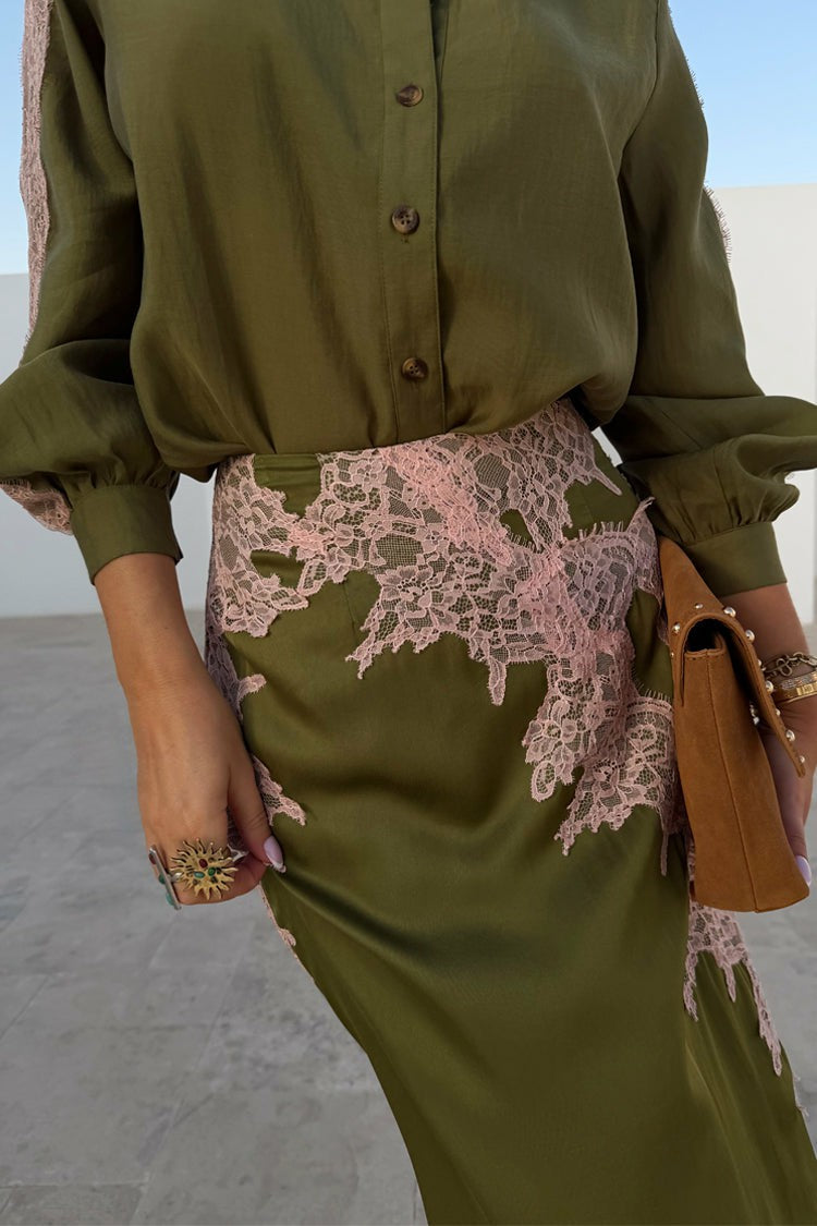 Never Fully Dressed Olive & Pink Lily Skirt