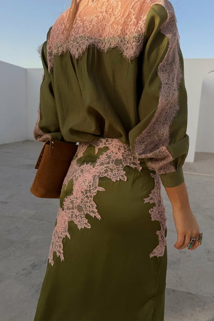 Never Fully Dressed Olive & Pink Lily Skirt