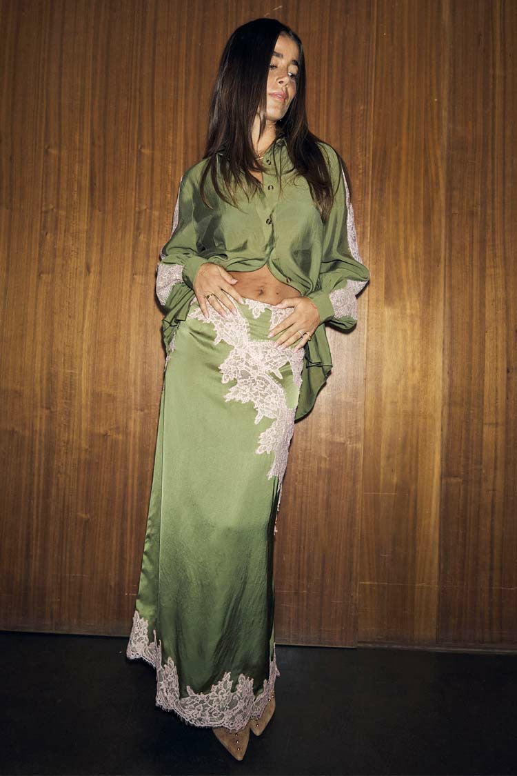 Never Fully Dressed Olive & Pink Lily Skirt