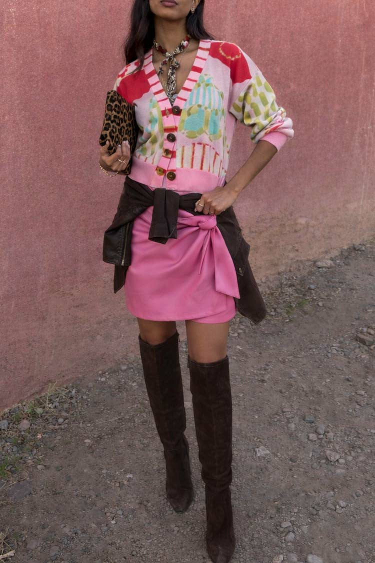 Never Fully Dressed Pink Vegan Leather Mini Jaspre Skirt