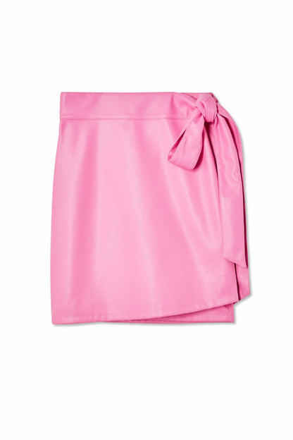 Never Fully Dressed Pink Vegan Leather Mini Jaspre Skirt